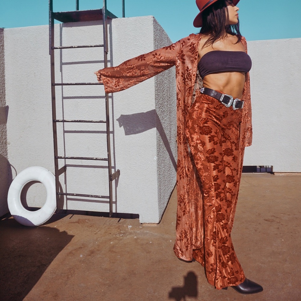 COPY - Boho Burnout Bell Sleeve Bohemian Kimono Duster